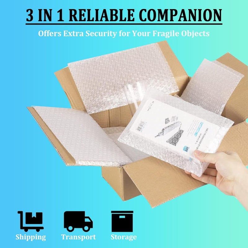 APOCHON 100 Pack Bubble Bag Wrap Pouches, 6x8 Inch Small Bubble Bags for Packing, Double Walled Shockproof Bubble Cushioning Wrap Bag Pouches for Storage, Shipping, Moving Supplies - Image 5
